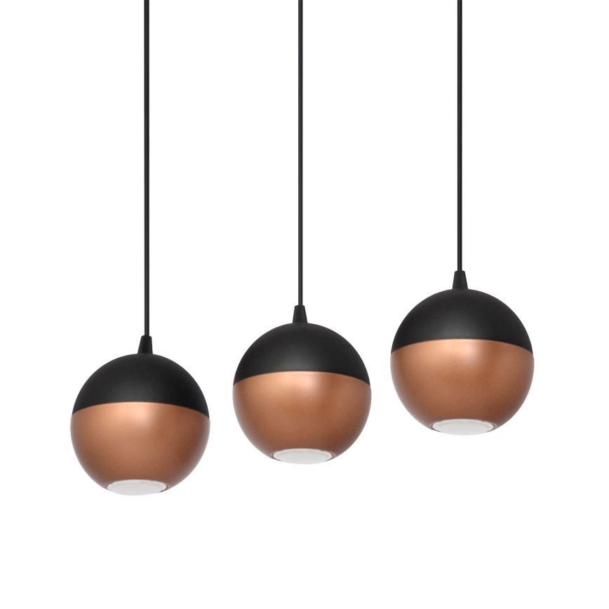 LED Lühter MIDWAY 3xGU10/4,8W/230V must/vask