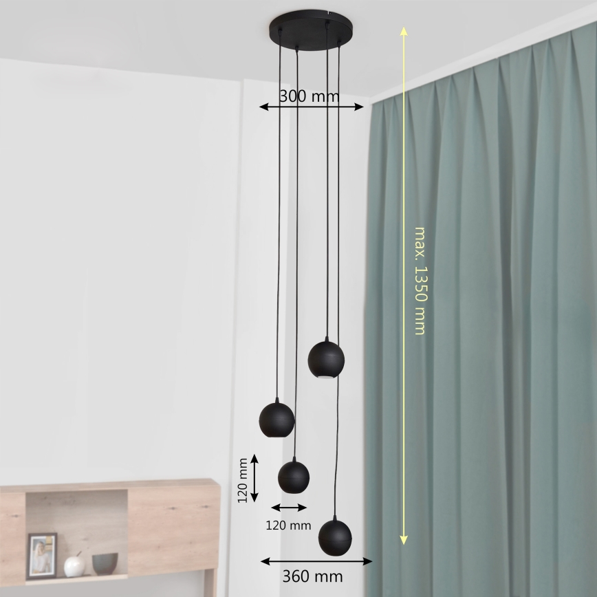 LED Lühter MIDWAY 4xGU10/4,8W/230V must