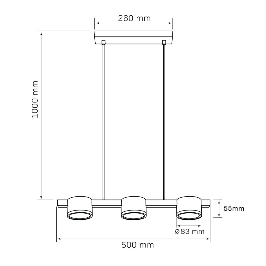 LED Lühter MIRELLA 3xGX53/6W/230V kuldne/must