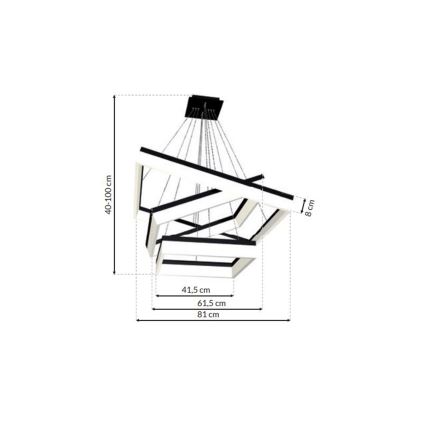 LED Lühter NERO 3xLED/140W/230V