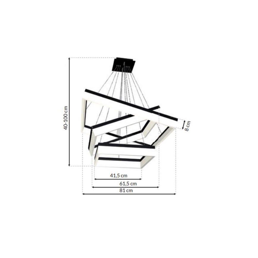 LED Lühter NERO 3xLED/140W/230V
