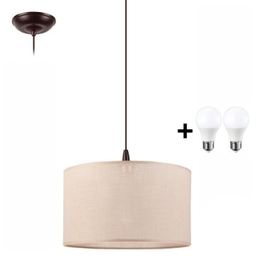LED Lühter NOEL 1xE27/60W/230V beež