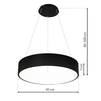 LED Lühter OHIO BLACK LED/24W/230V