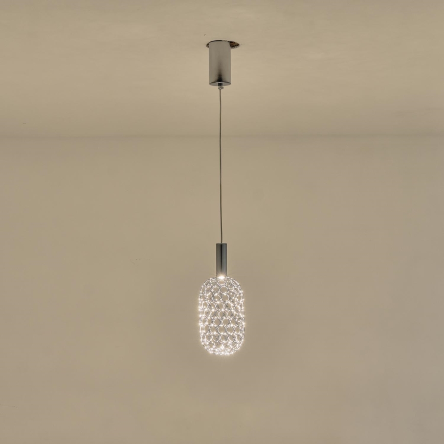LED Lühter PERFORATO LED/6,3W/230V 3000K läikiv kroom d. 13 cm
