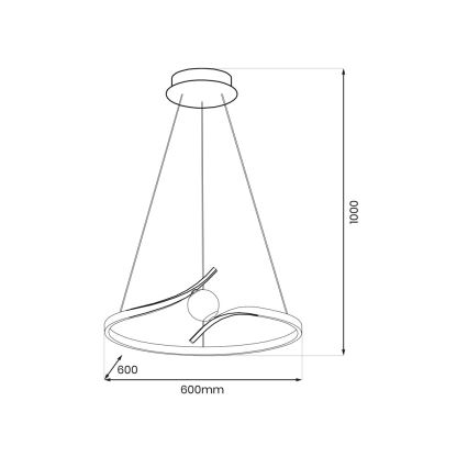 LED Lühter PERLA LED/34W/230V must