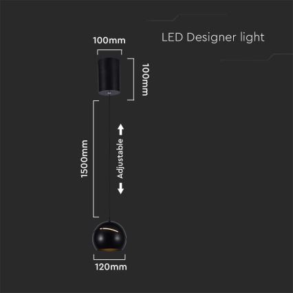 LED Lühter puutetundlik LED/8,5W/230V 3000K must