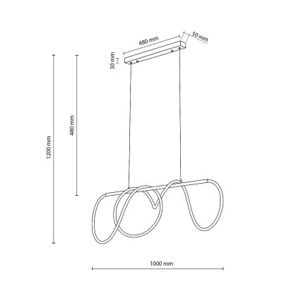 LED-lühter riputusjuhtmel FLEXI LED/45W/230V 4000K must