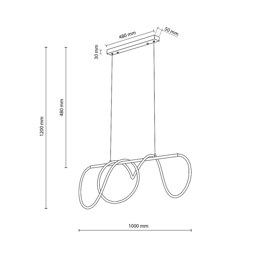 LED-lühter riputusjuhtmel FLEXI LED/45W/230V 4000K must