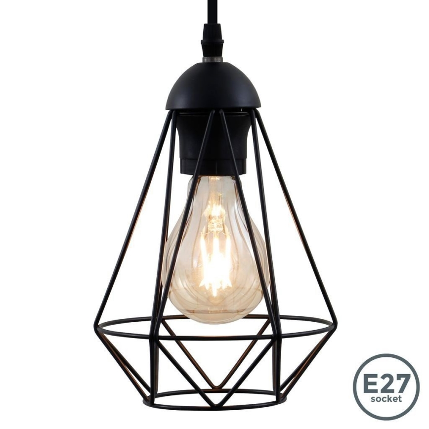 LED-lühter riputuskaabliga 1xE27/6,5W/230V 2500K must