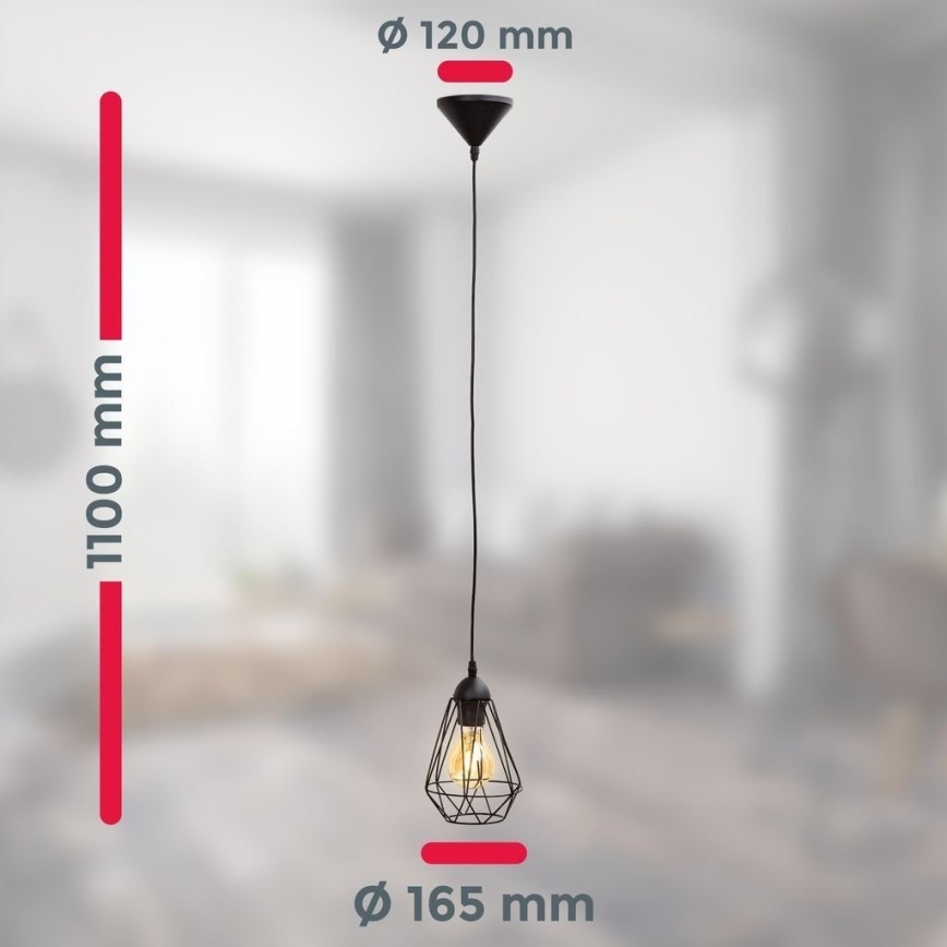LED-lühter riputuskaabliga 1xE27/6,5W/230V 2500K must