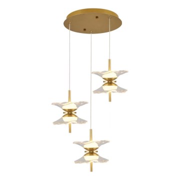 LED-lühter riputuskaabliga BUTTERFLY 6xLED/5W/230V 3000K kuldne