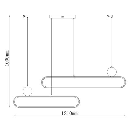 LED-lühter riputuskaabliga FLORENTYNA LED/48W/230V 4000K must/beež