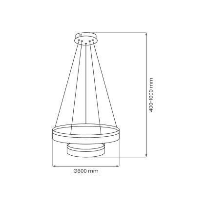 LED-lühter riputuskaabliga GALA LED/54W/230V Ø 60 cm, kuldne