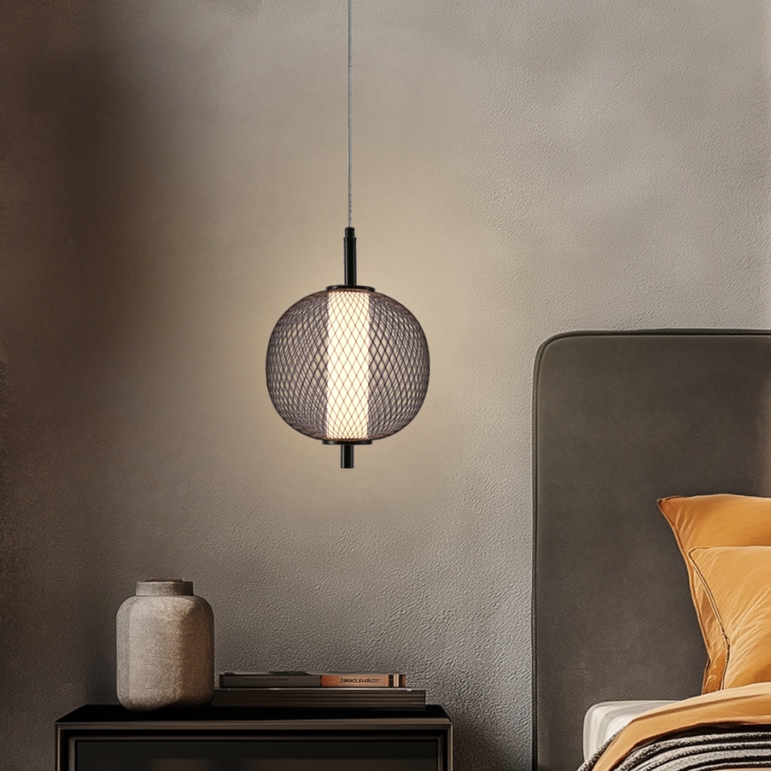 LED-lühter riputuskaabliga PUMA LED/10W/230V, läbimõõt 20 cm, must
