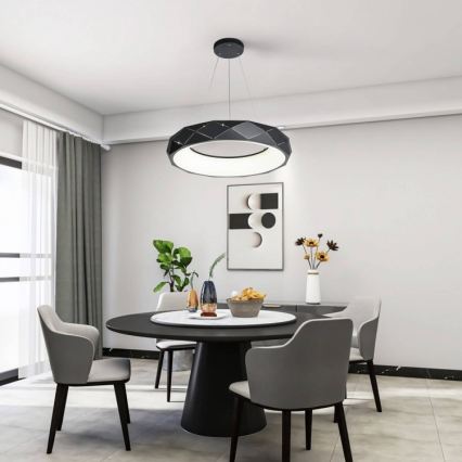 LED-lühter riputuskaabliga REUS LED/36W/230V 4000K läbimõõt 61 cm must