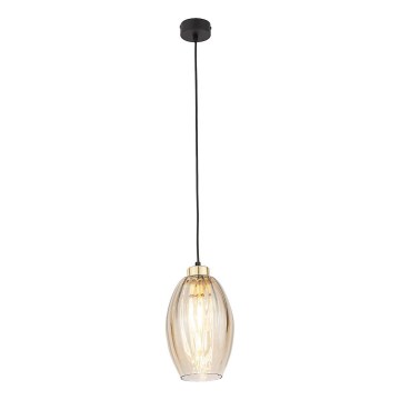 LED-lühter riputuskaabliga SEBO 1xE27/15W/230V must/suitsune beež