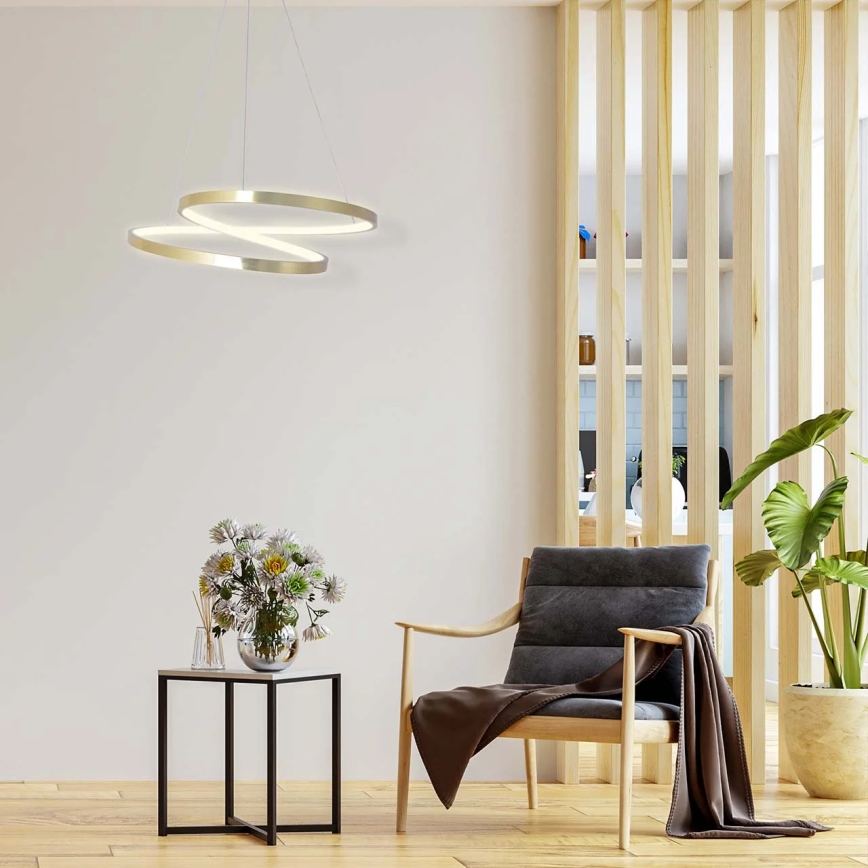 LED-lühter riputuskaabliga ZEFIRA, 40 W, 230 V, 4000 K, läbimõõt 50 cm, kuldne