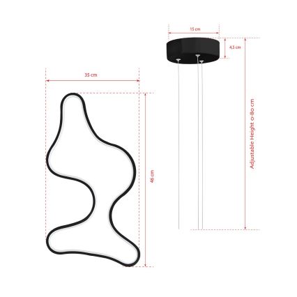 LED-lühter riputuskaablil ARTISAN LED/36W/230V 6500K must