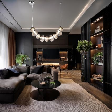 LED-lühter riputuskaablil BOLLA LED/36W/230V läikiv kroom/suitsuhall