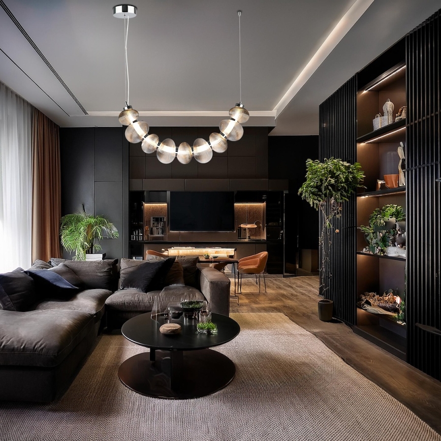 LED-lühter riputuskaablil BOLLA LED/36W/230V läikiv kroom/suitsuhall