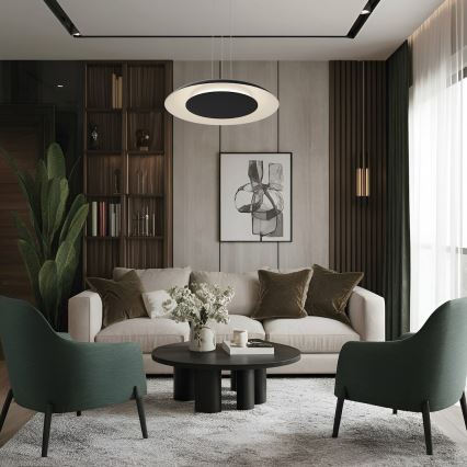 LED-lühter riputuskaablil PIATTINO LED/30W/230V 2700/3200/4000K läbimõõt 40 cm must