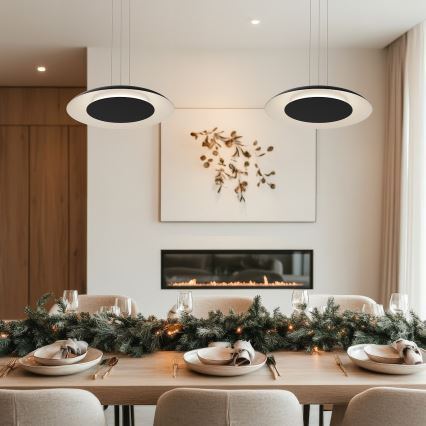 LED-lühter riputuskaablil PIATTINO LED/30W/230V 2700/3200/4000K läbimõõt 40 cm must