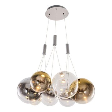 LED-lühter riputustraadil ENNA 9xG9/5W/230V 3000K suitsune/kuldne
