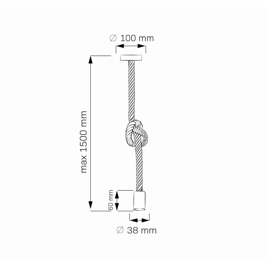 LED Lühter ROPE 1xE27/8W/230V