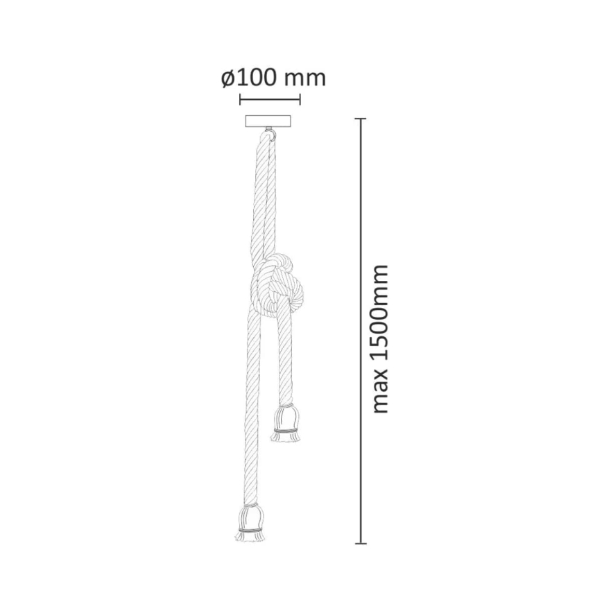 LED Lühter ROPE 2xE27/10W/230V
