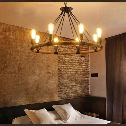 LED Lühter ROPE ARTHUR 8xE27/6W/230V