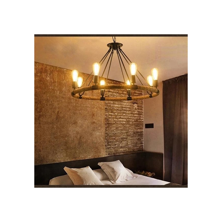 LED Lühter ROPE ARTHUR 8xE27/6W/230V