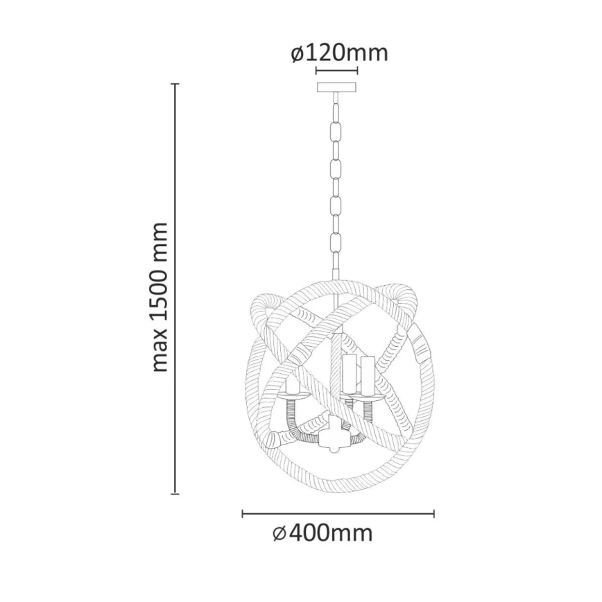 LED Lühter ROPE GLOBO 3xE14/4,3W/230V