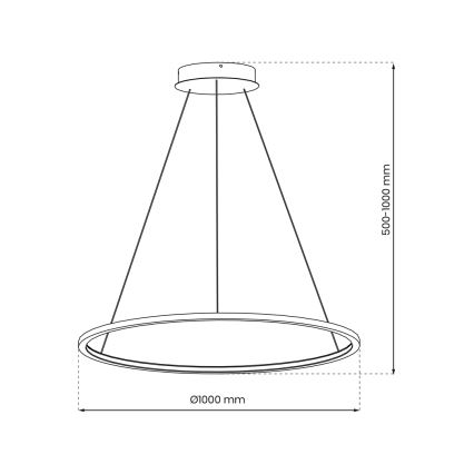 LED Lühter SATURNO LED/57W/230V d. 100 cm IP44 antratsiit