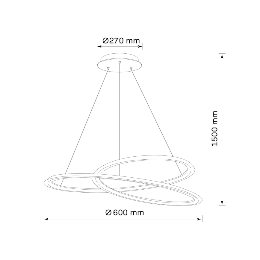 LED Lühter TANGO LED/44W/230V 4000K d. 60 cm must