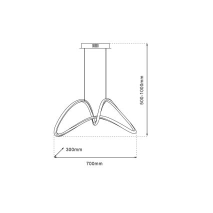 LED Lühter TESORO LED/48W/230V läikiv kroom