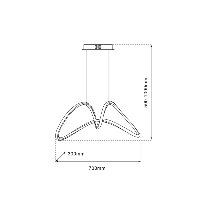 LED Lühter TESORO LED/48W/230V läikiv kroom