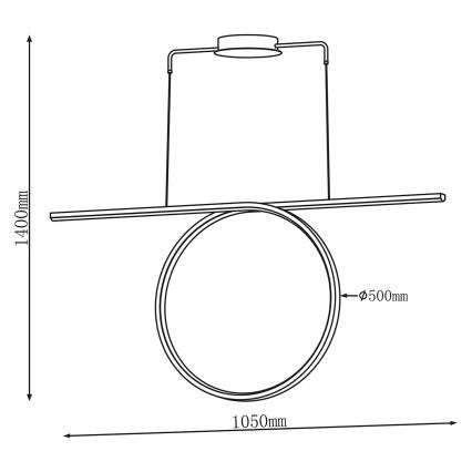 LED-lühter traadil ODETTA LED/42W/230V 4000K must