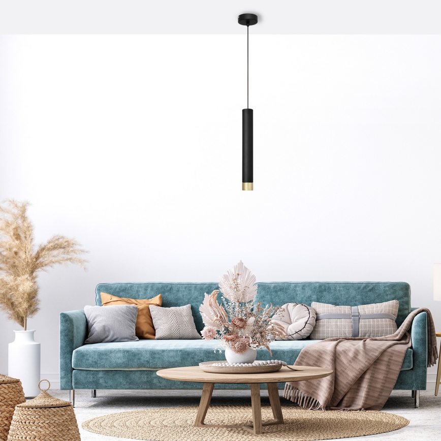 LED Lühter TUBA 1xGU10/4,8W/230V must/kuldne