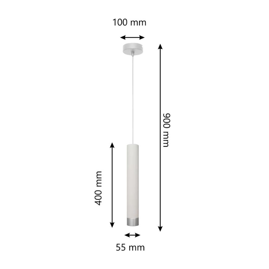 LED Lühter TUBA 1xGU10/4,8W/230V valge/läikiv kroom