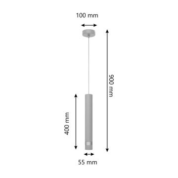 LED Lühter TUBA 1xGU10/6,5W/230V hall/läikiv kroom