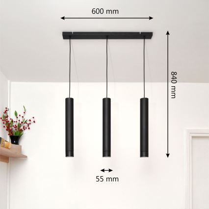 LED Lühter TUBA 3xGU10/4,8W/230V must