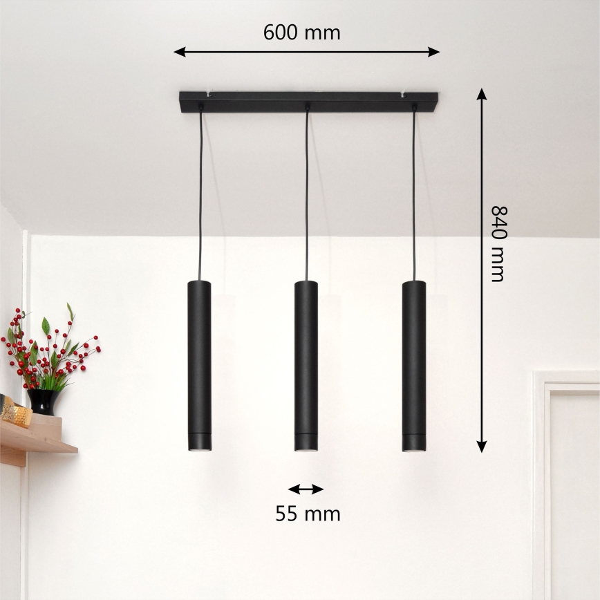 LED Lühter TUBA 3xGU10/4,8W/230V must