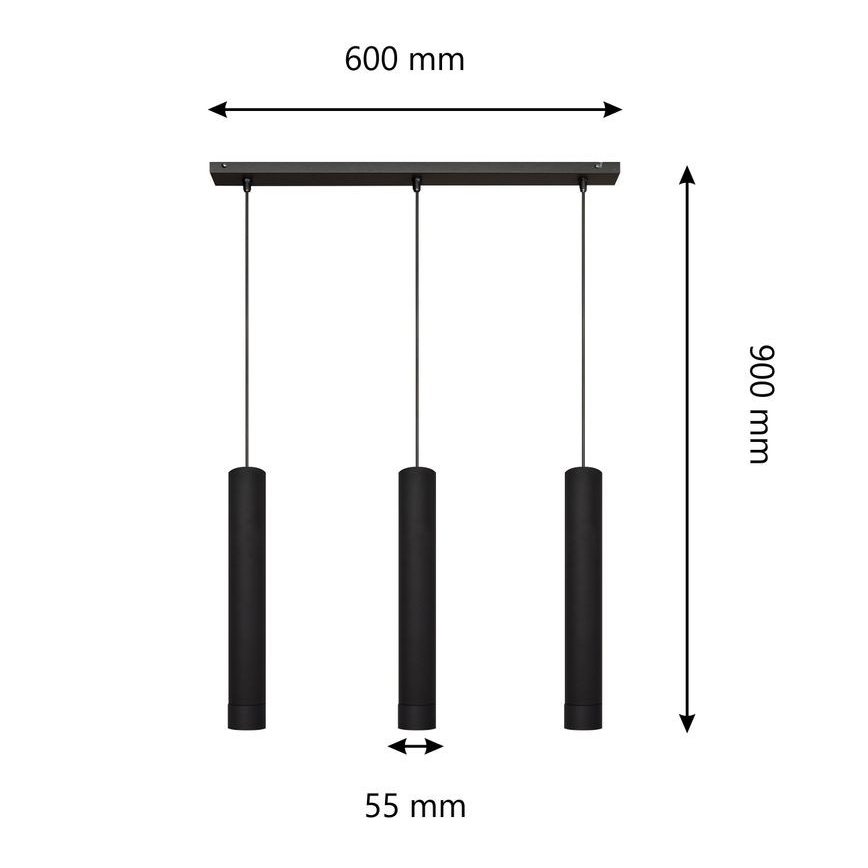 LED Lühter TUBA 3xGU10/4,8W/230V must