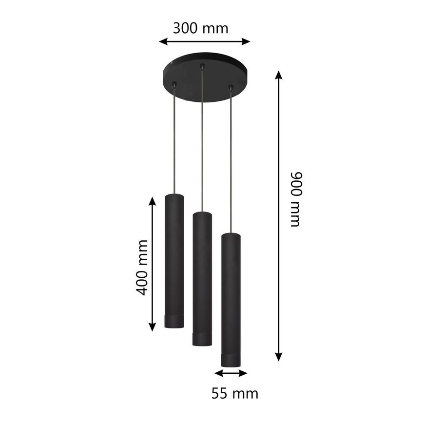LED Lühter TUBA 3xGU10/4,8W/230V must