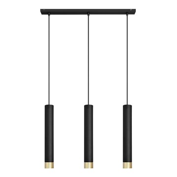 LED Lühter TUBA 3xGU10/4,8W/230V must/kuldne