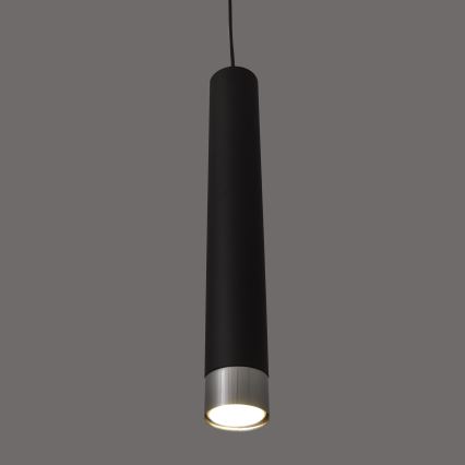 LED Lühter TUBA 3xGU10/4,8W/230V must/läikiv kroom