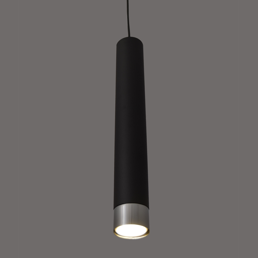 LED Lühter TUBA 3xGU10/4,8W/230V must/läikiv kroom