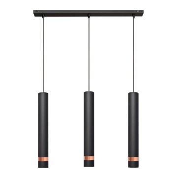 LED Lühter TUBA 3xGU10/4,8W/230V must/vask
