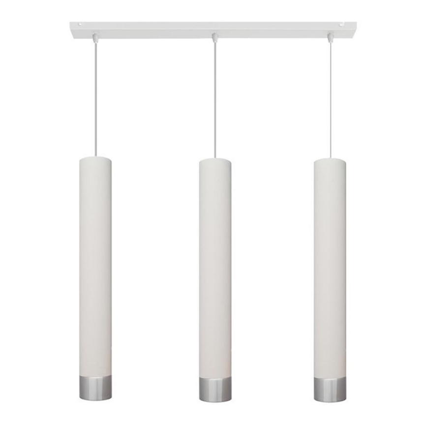 LED Lühter TUBA 3xGU10/4,8W/230V valge/läikiv kroom