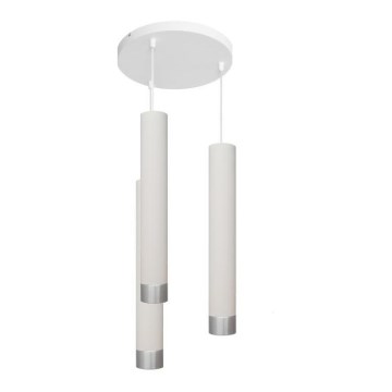 LED Lühter TUBA 3xGU10/4,8W/230V valge/läikiv kroom